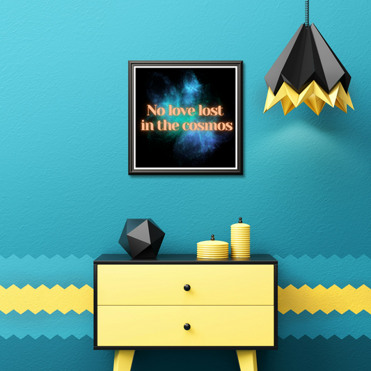 'No Love Lost' Giclée Print in Black Wooden Frame 30cm x 30cm Birdy & Bright 60.00