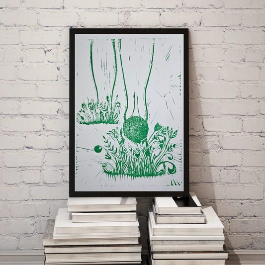 Slowly Come Green A4 Handmade Block Print Birdy & Bright 20.00 GBP