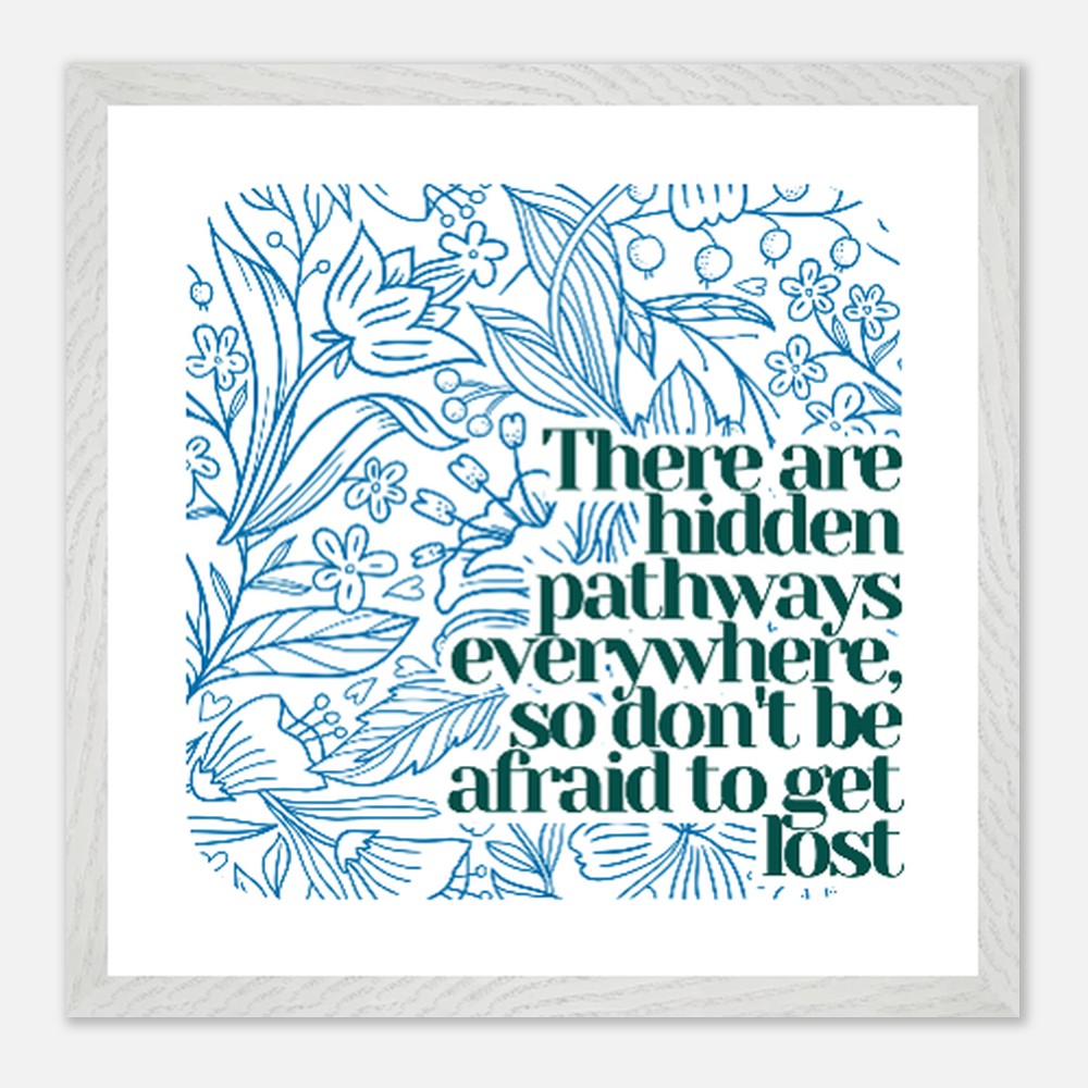 'Hidden Pathways' Giclée Print in White Wooden Frame 30cm x 30cm Birdy & Bright 60.00 GBP