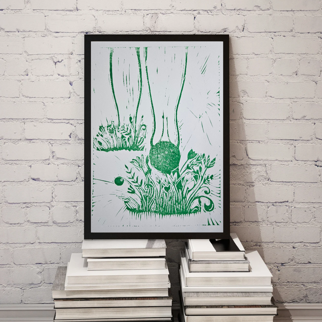 Slowly Come Green A4 Handmade Block Print